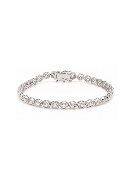 Illusion Setting Diamond Tennis Bracelet