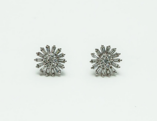 Petal Diamond Stud Earrings