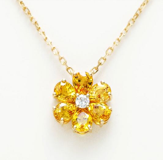 Jolie Yellow Sapphire Diamond Flower