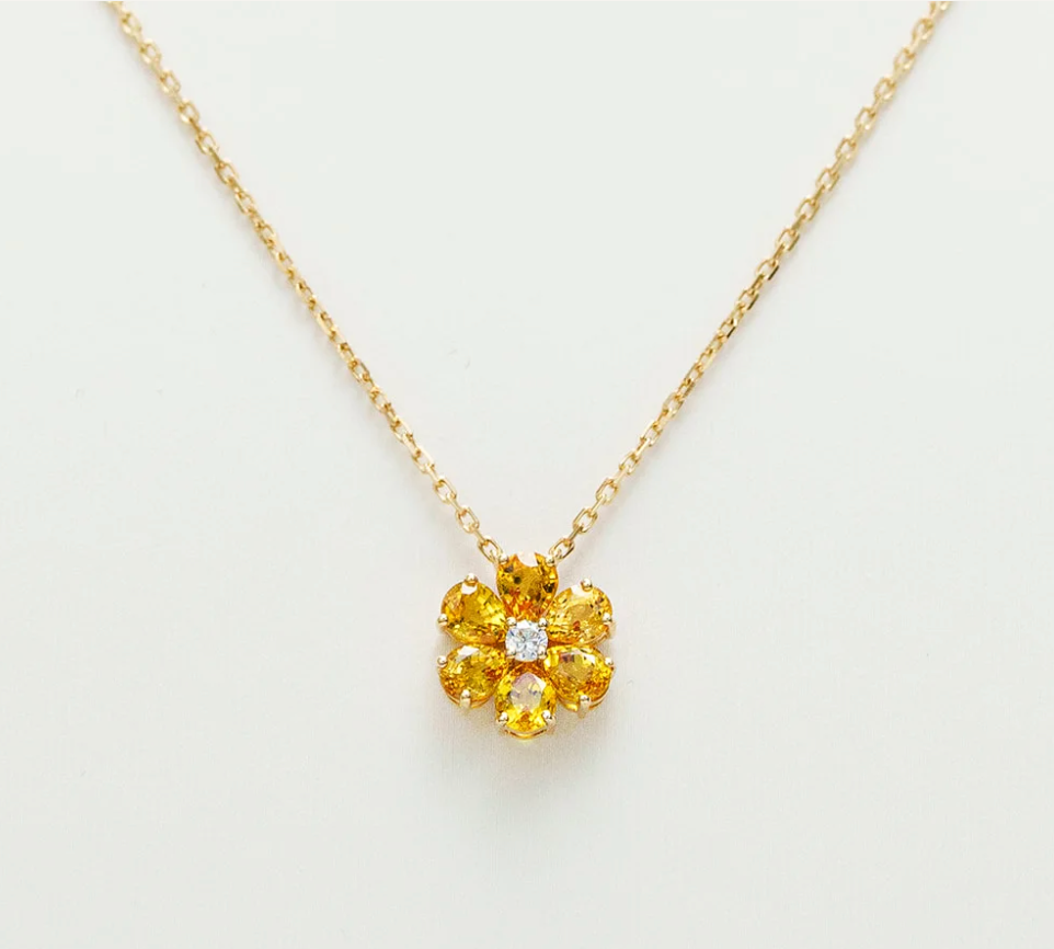 Jolie Yellow Sapphire Diamond Flower