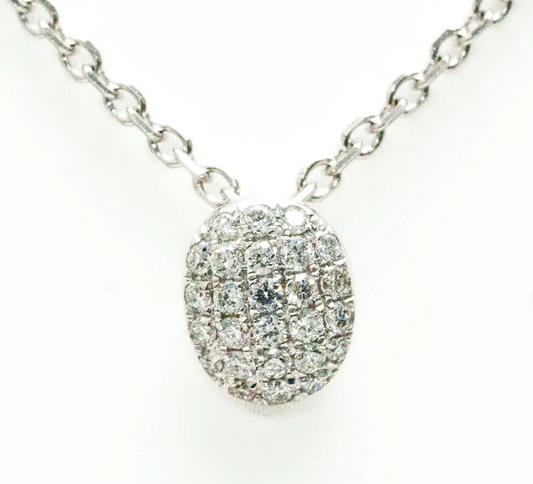 Oval Button Diamond Pendant