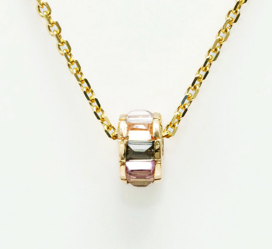 Rondelle Rainbow Gemstone Pendant