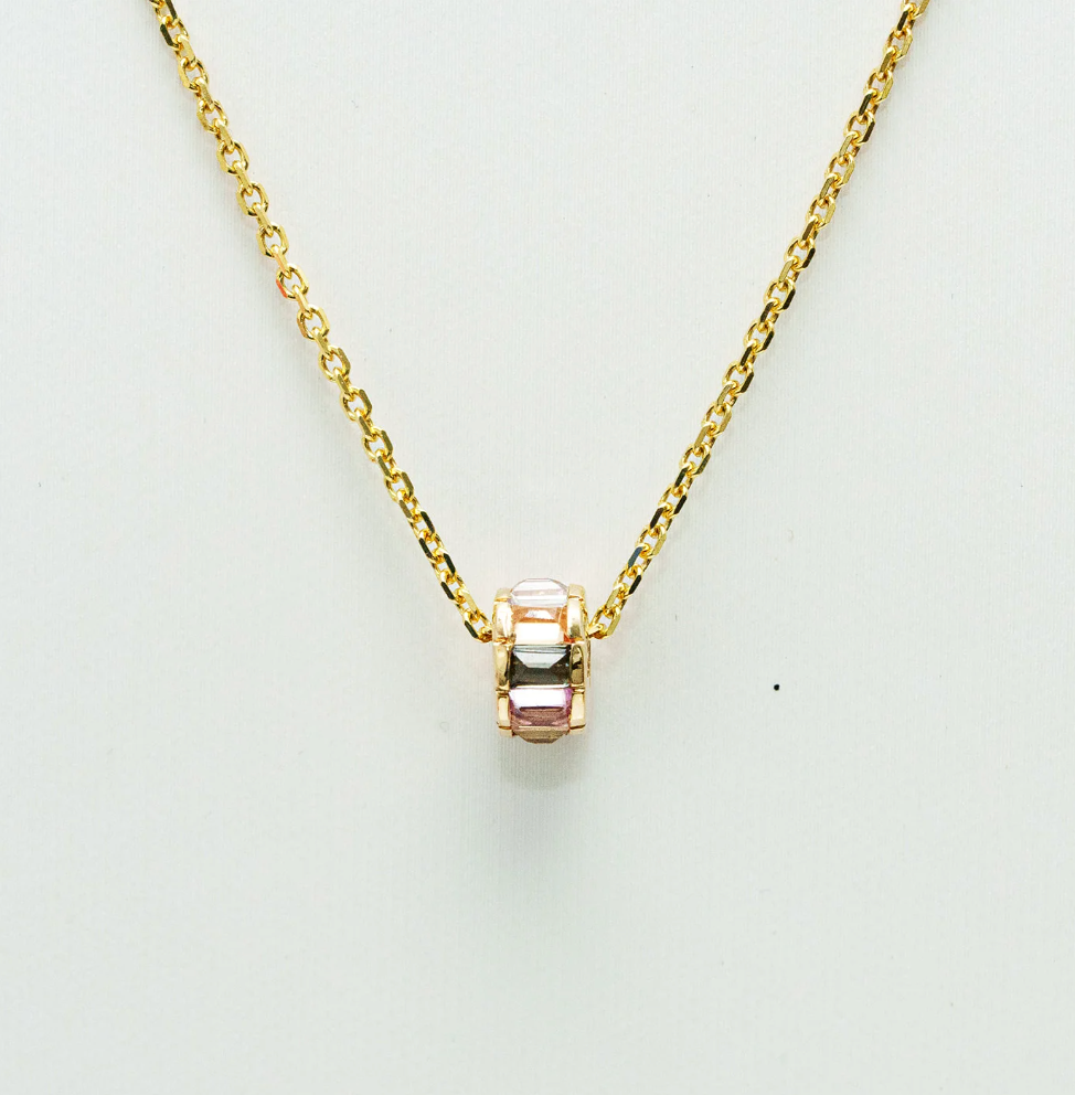 Rondelle Rainbow Gemstone Pendant