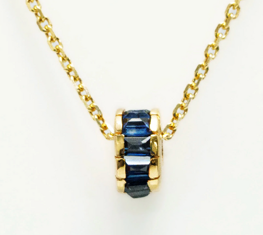 Rondelle Blue Sapphire Pendant