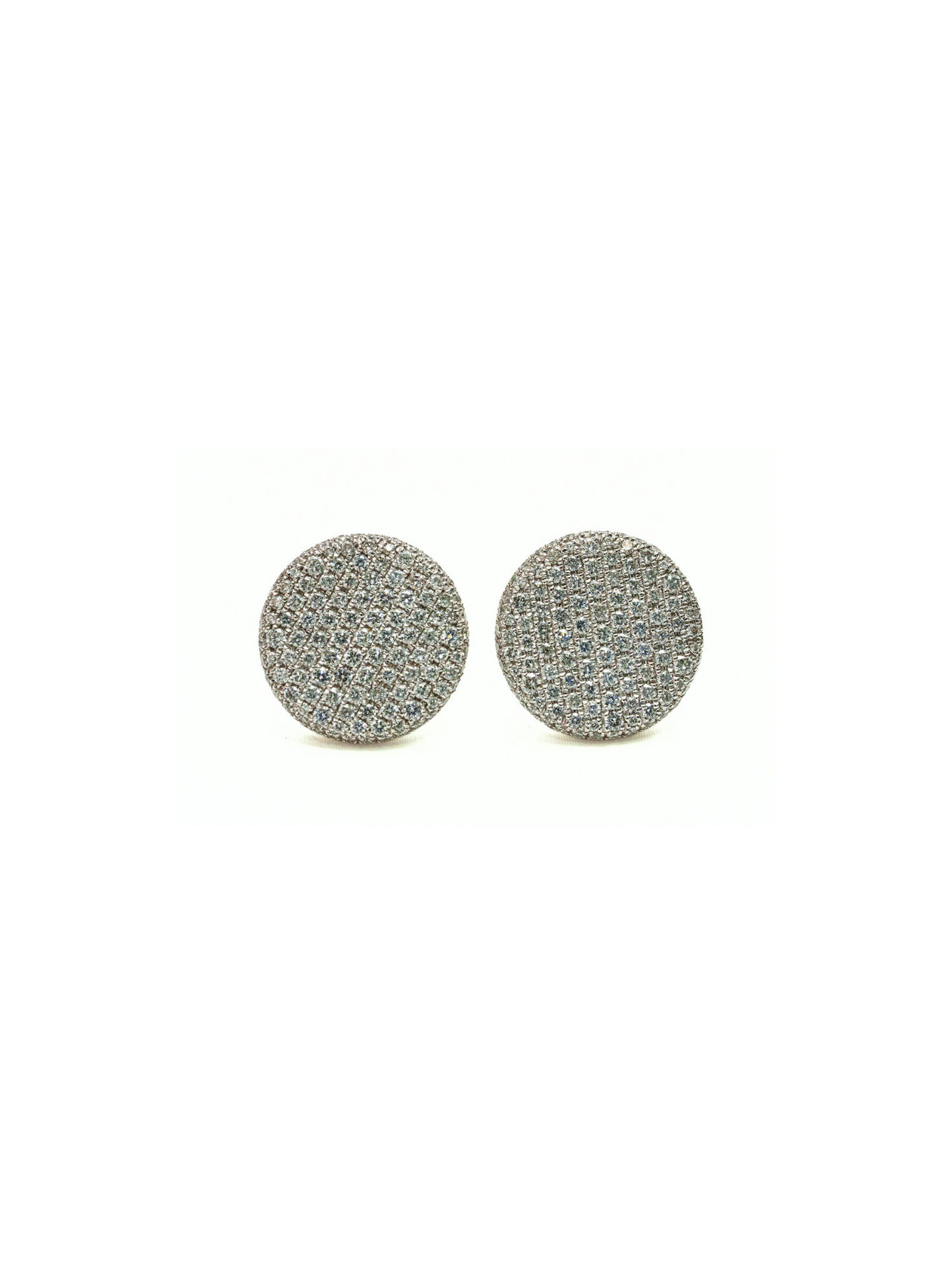 Pave Diamond Button Earrings