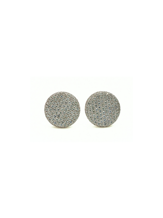 Pave Diamond Button Earrings