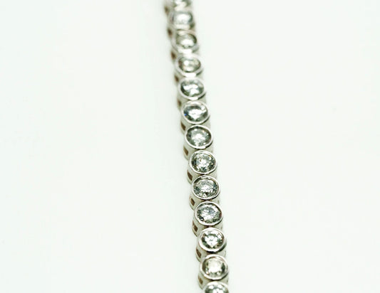 Donut Bezel Tennis Diamond Bracelet