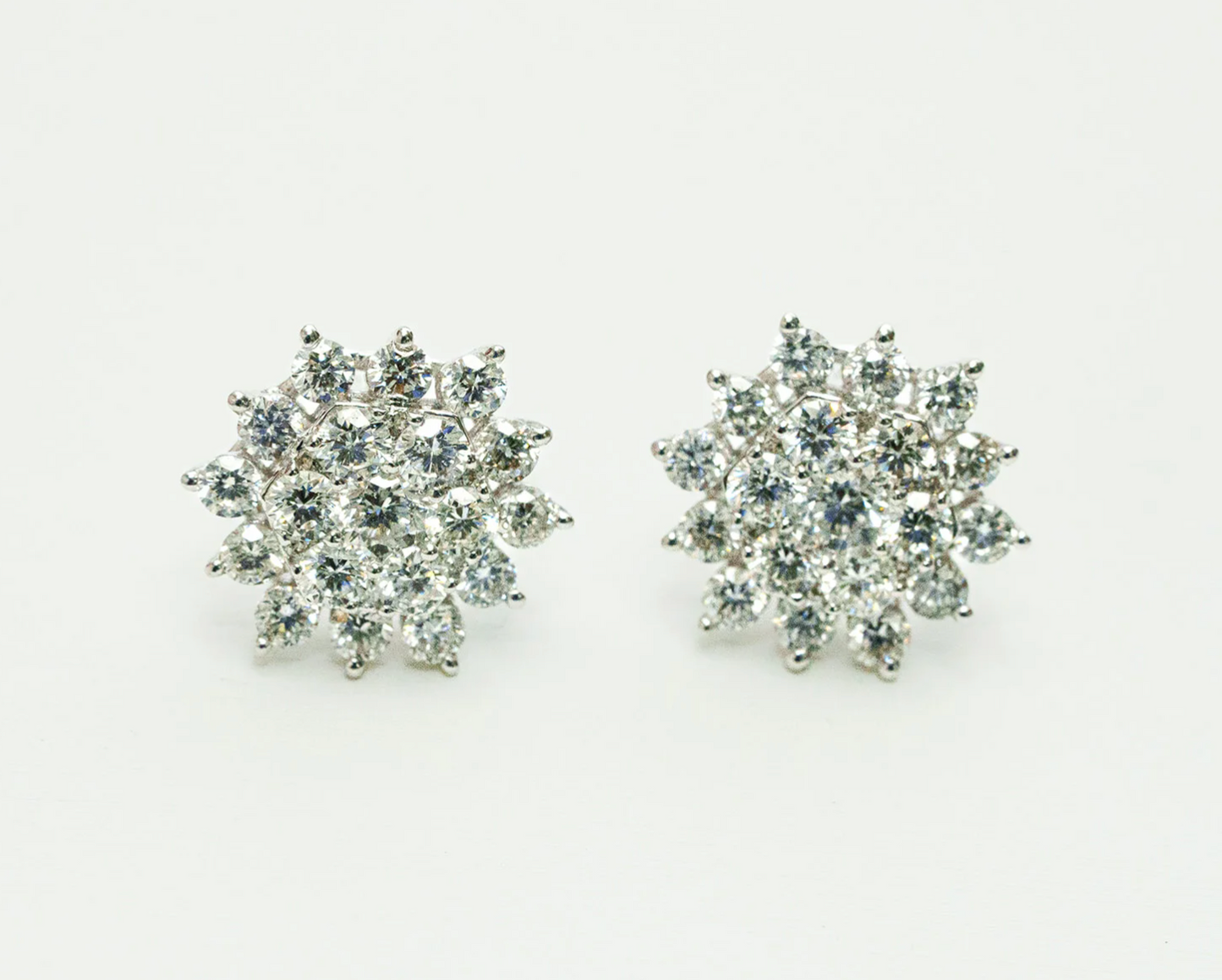 Diamond Burst Cluster Earrings