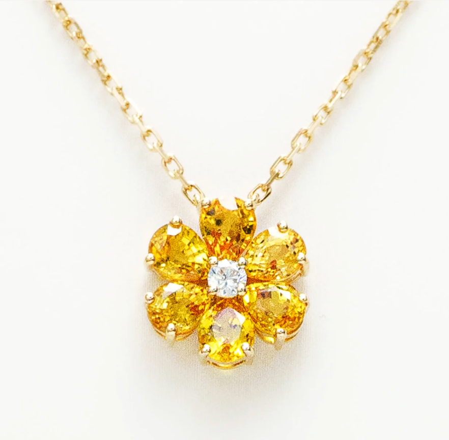 Jolie Yellow Sapphire Diamond Flower