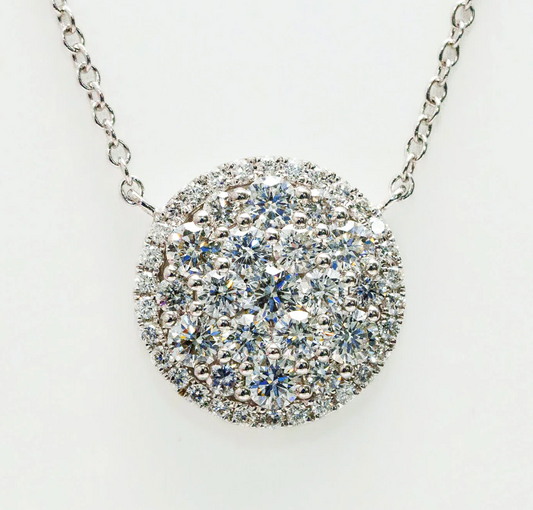 Flat Button Diamond Pendant