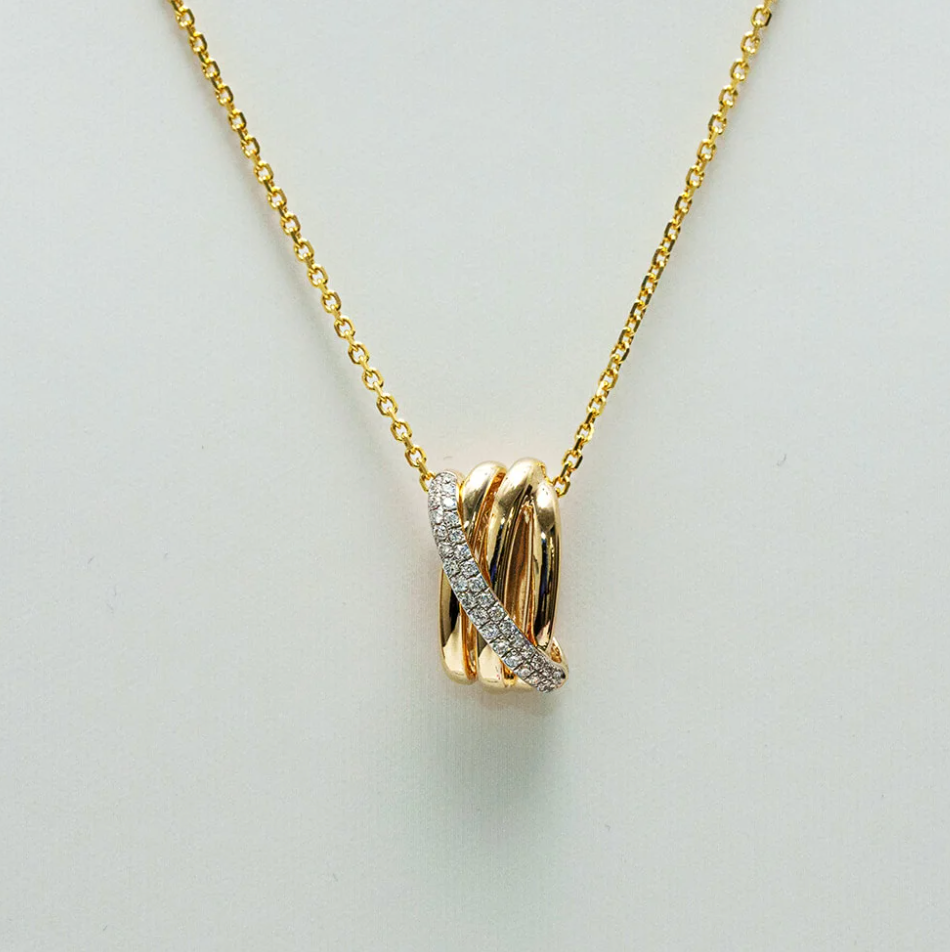 Spiral Gold Diamond Pendant