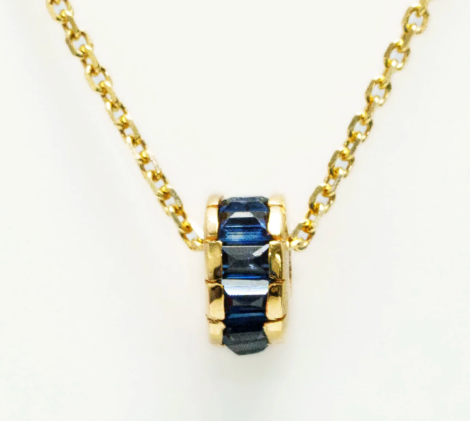 Rondelle Blue Sapphire Pendant