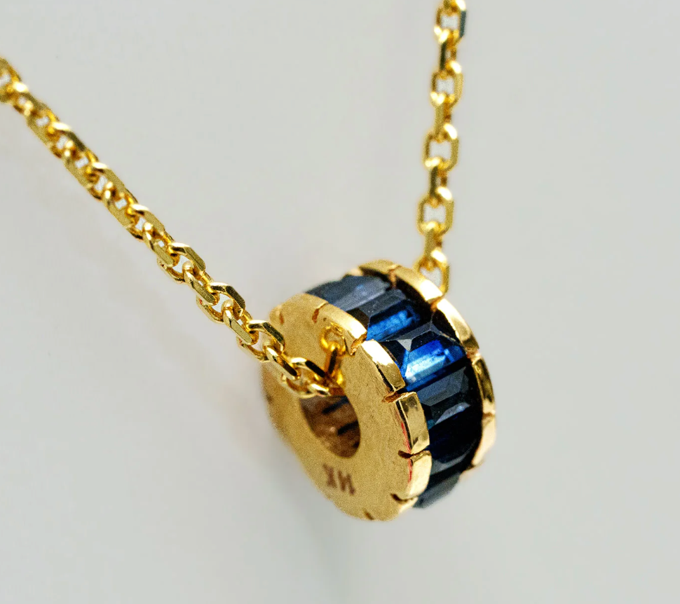 Rondelle Blue Sapphire Pendant